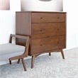 Pemberly Row Mid-Century Modern 3-Drawer Solid Wood Dresser in Brown