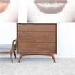 Pemberly Row Mid-Century Modern 3-Drawer Solid Wood Dresser in Brown