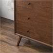 Pemberly Row Mid-Century Modern 5-Drawer Solid Wood Dresser in Brown