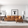 Pemberly Row L-Shaped Tight Back Right-Facing Leather Sectional in Tan