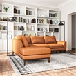 Pemberly Row L-Shaped Tight Back Leather Left-Facing Sectional in Tan