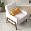 Pemberly Row Modern Tight Back Fabric Upholstered Lounge Chair in Beige