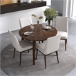 Pemberly Row 5-Piece Mid-Century Dining Set w/ 4 Fabric dining chairs in Beige