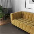 Pemberly Row Mid Century Modern Tufted Back Velvet Sofa in gold