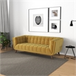 Pemberly Row Mid Century Modern Tufted Back Velvet Sofa in gold