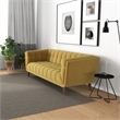 Pemberly Row Mid Century Modern Tufted Back Velvet Sofa in gold