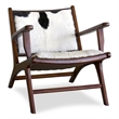 Pemberly Row Mid Century Modern Leather Arm Chair in Tan