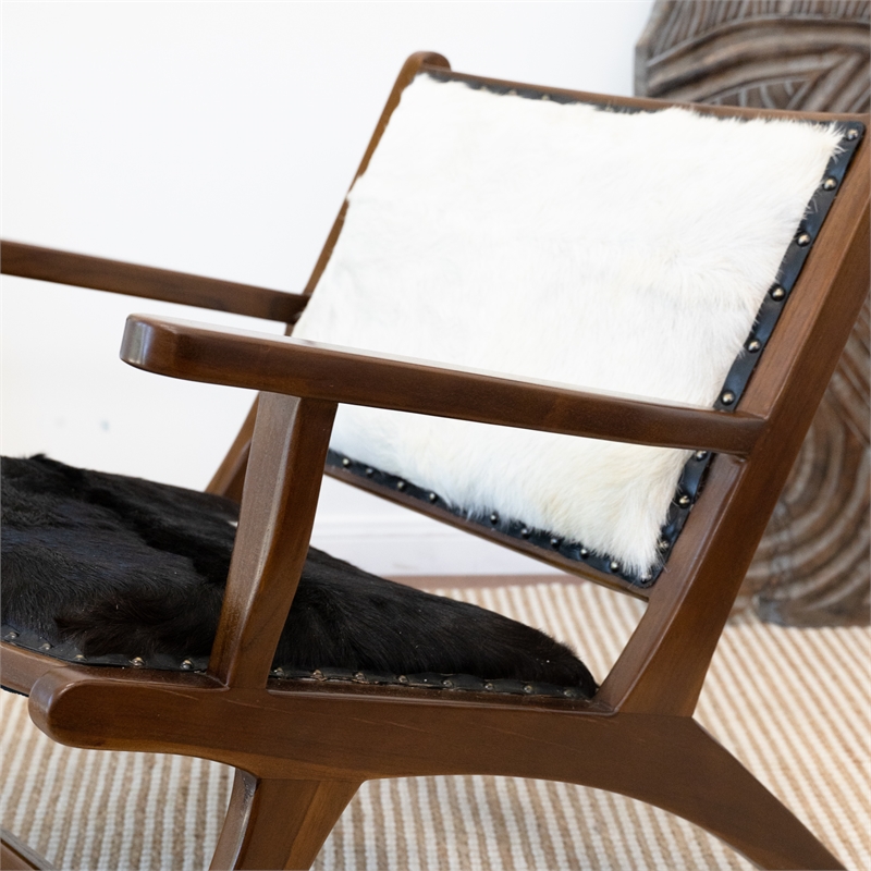 Pemberly Row Mid Century Modern Leather Arm Chair in Tan