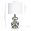 Pemberly Row Mercury Glass Double Gourd Table Lamp with Linen Fabric Shade