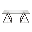 Pemberly Row Metal Black and Bronze Sawhorse legged Coffee Table
