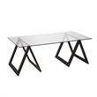 Pemberly Row Metal Black and Bronze Sawhorse legged Coffee Table