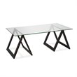 Pemberly Row Metal Black and Bronze Sawhorse legged Coffee Table