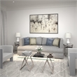Pemberly Row Metal Nickel and Gray Sawhorse Legged Coffee Table