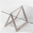 Pemberly Row Metal Nickel and Gray Sawhorse Legged Coffee Table