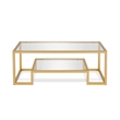 Pemberly Row Hollywood Regency Metal Brass Coffee Table