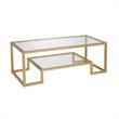 Pemberly Row Hollywood Regency Metal Brass Coffee Table