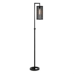 Pemberly Row 69.5&quot Adjustable Height Metal Floor Lamp in Blackened Bronze