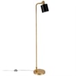 Pemberly Row Industrial Metal Brass Base Floor Lamp with Black Metal Shade