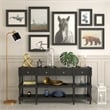 Pemberly Row Industrial Metal Brass Base Floor Lamp with Black Metal Shade