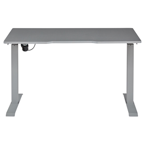 Pemberly Row Electric Height Adjustable Standing Desk in Gray Eco Wood