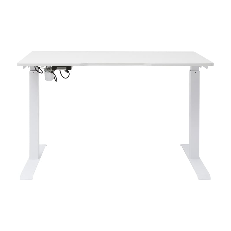 Pemberly Row Electric Height Adjustable Standing Desk in White