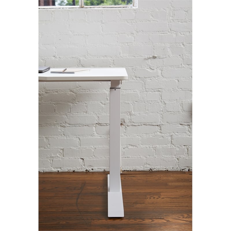 Pemberly Row Electric Height Adjustable Standing Desk in White