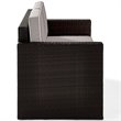 Pemberly Row Wicker Patio Loveseat in Brown and Gray