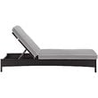 Pemberly Row Wicker Patio Chaise Lounge in Brown and Gray