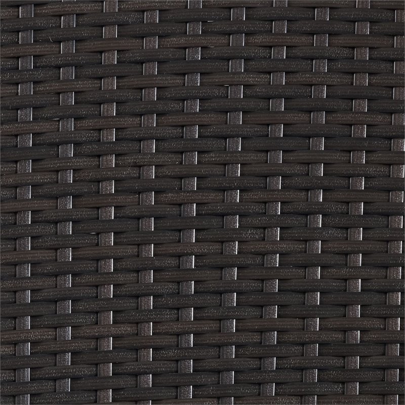 Pemberly Row Wicker Patio Chaise Lounge in Brown and Gray