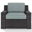 Pemberly Row Wicker Patio Chair in Brown and Mist