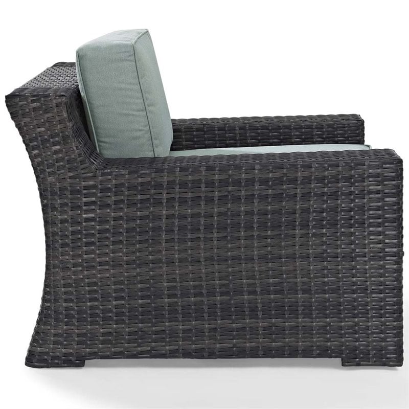 Pemberly Row Wicker Patio Chair in Brown and Mist