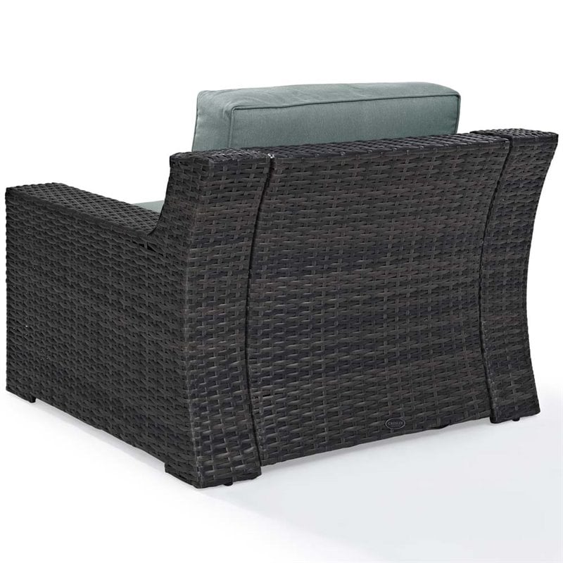 Pemberly Row Wicker Patio Chair in Brown and Mist