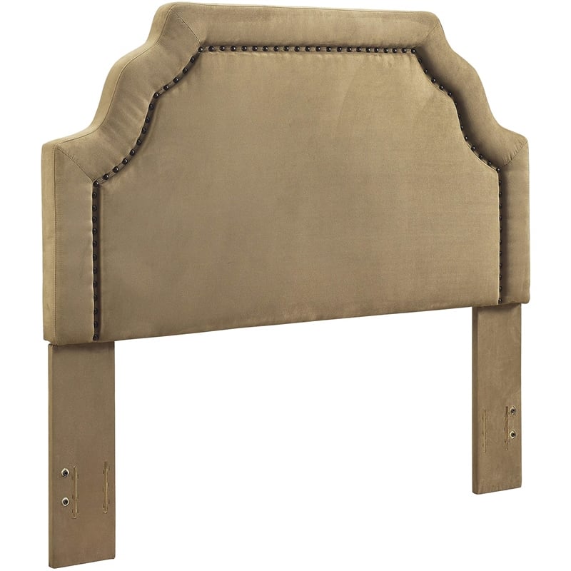 Pemberly Row Upholstered King California King Headboard in Camel