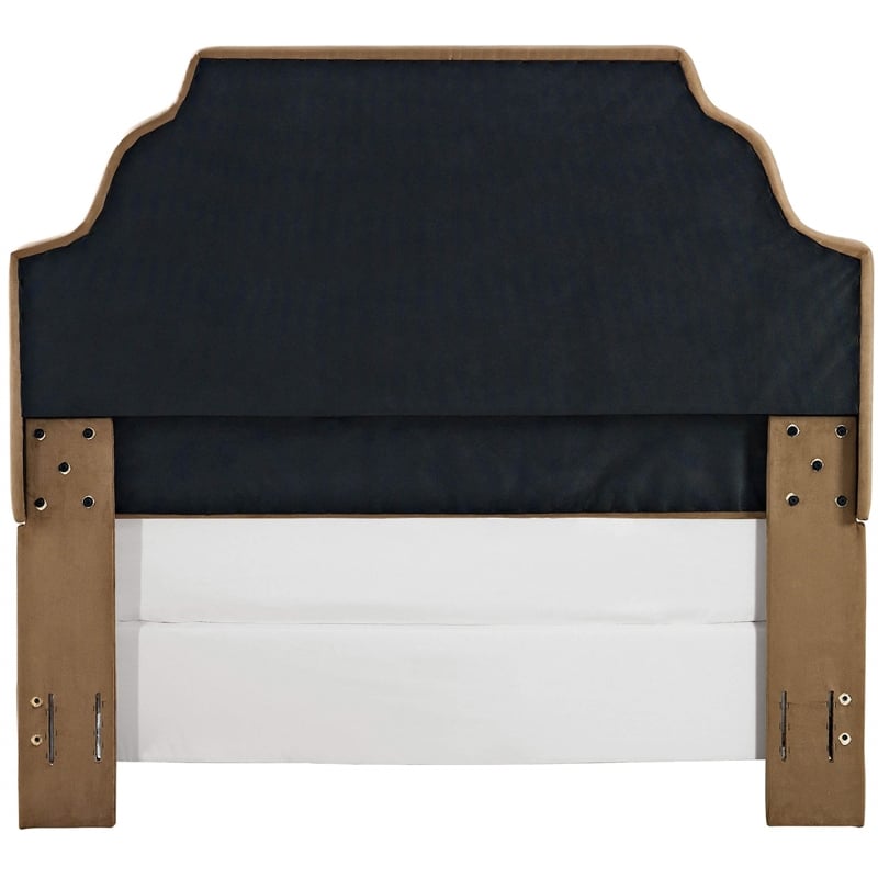 Pemberly Row Upholstered King California King Headboard in Camel