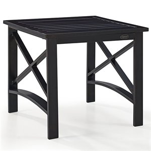 Pemberly Row Steel Metal Patio End Table in Oil Rubbed Bronze
