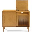Pemberly Row Mid-Century Wood Media Console Table in Acorn Brown/Gold