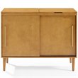 Pemberly Row Mid-Century Wood Media Console Table in Acorn Brown/Gold