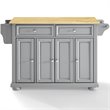 Pemberly Row Traditional Wood Kitchen Island with 2-Drawer in Gray/Natural