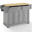 Pemberly Row Traditional Wood Kitchen Island with 2-Drawer in Gray/Natural