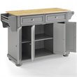 Pemberly Row Traditional Wood Kitchen Island with 2-Drawer in Gray/Natural