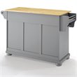 Pemberly Row Traditional Wood Kitchen Island with 2-Drawer in Gray/Natural