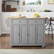 Pemberly Row Traditional Wood Kitchen Island with 2-Drawer in Gray/Natural
