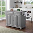 Pemberly Row Traditional Wood/Granite Kitchen Island in Gray