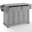 Pemberly Row Traditional Wood/Granite Kitchen Island in Gray