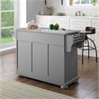 Pemberly Row Traditional Wood/Granite Kitchen Island in Gray