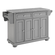 Pemberly Row Traditional Wood/Granite Kitchen Island in Gray
