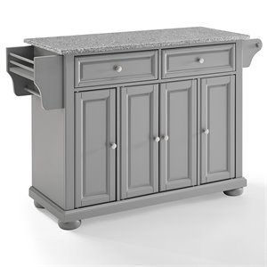 pemberly row gray granite top kitchen island in vintage gray