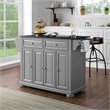 Pemberly Row Traditional Wood Kitchen Island with 2-Drawer in Gray/Black