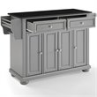 Pemberly Row Traditional Wood Kitchen Island with 2-Drawer in Gray/Black