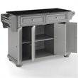 Pemberly Row Traditional Wood Kitchen Island with 2-Drawer in Gray/Black